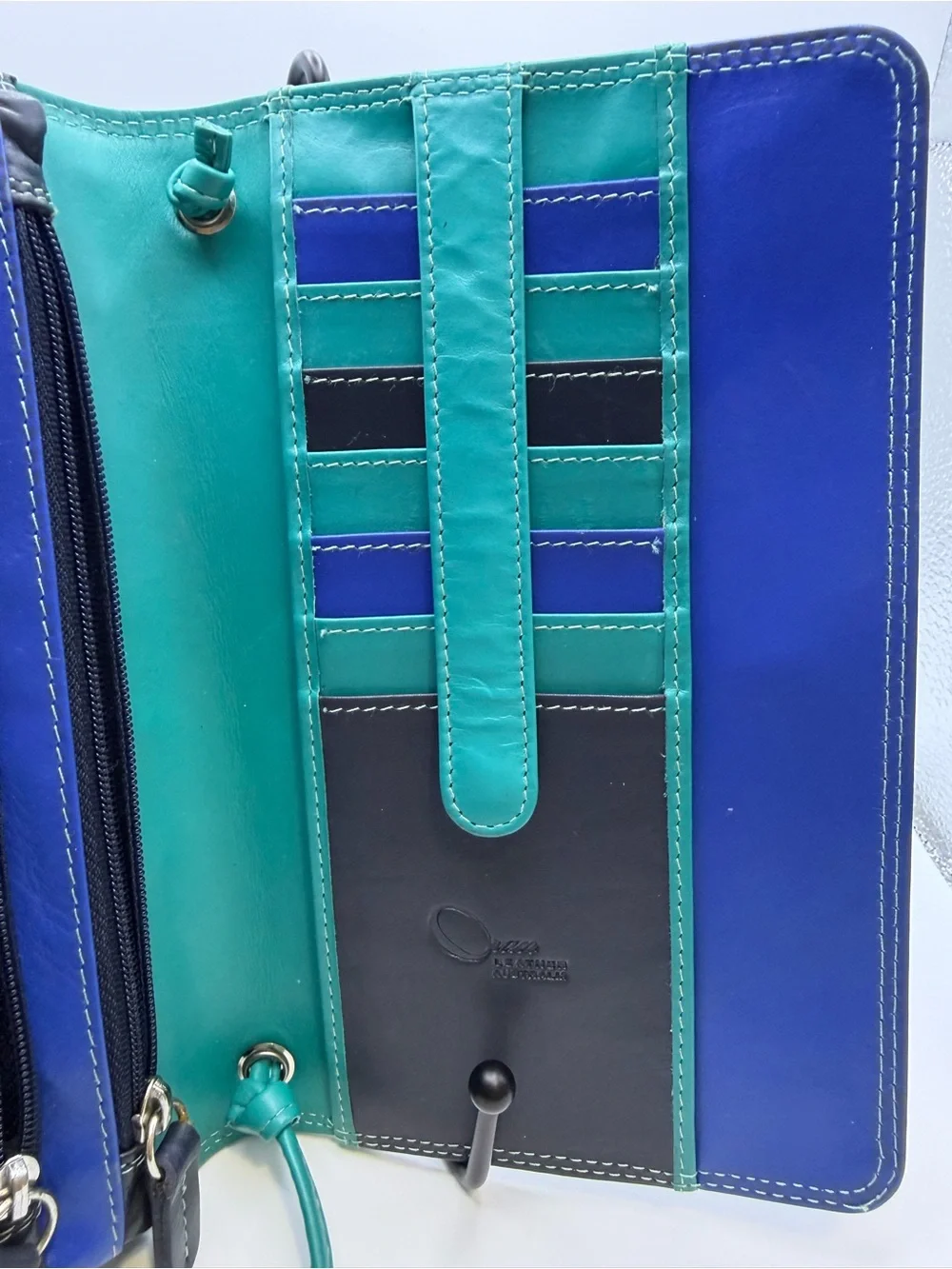 Oran Leather Australia Large Organizer Wallet Crossbody Purse Genuine Leather